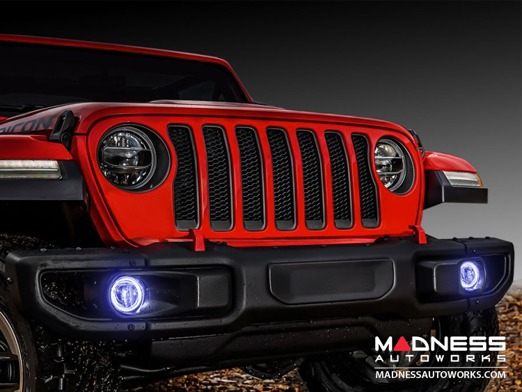 Jeep Wrangler JK Surface Mount Fog Light Halo Kit - White LED